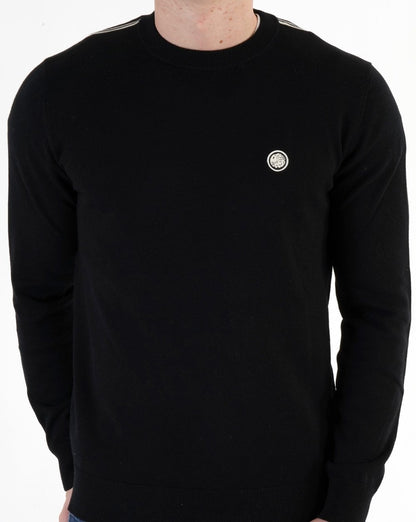 Pretty Green Strickpullover mit Streifen in Schwarz