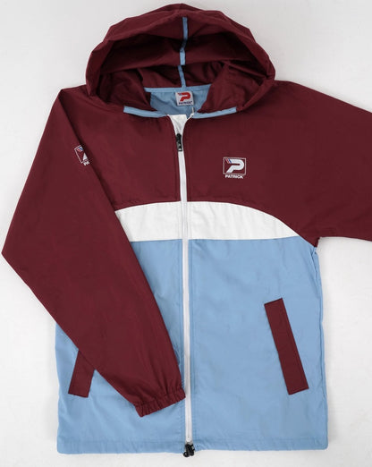 Patrick Klassische Regenjacke Bordeauxrot/Weiß/Himmelblau