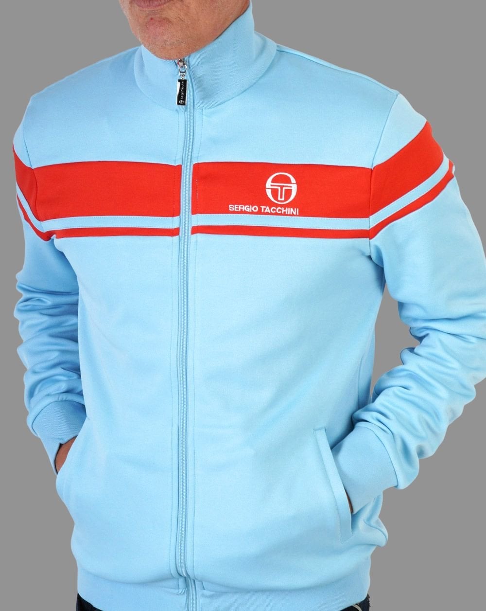 Sergio Tacchini Masters Trainingsjacke Himmelblau/Orange