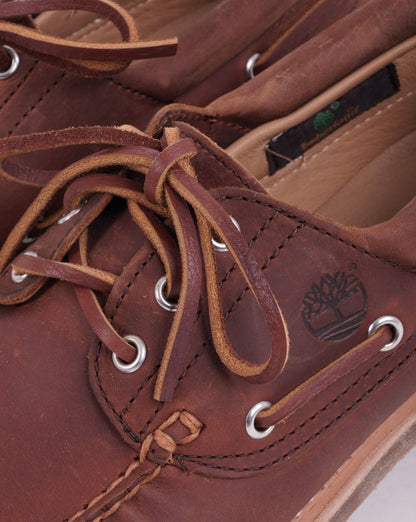 Timberland – Handgenähter Bootsschuh mit 3 Ösen in Rostrot