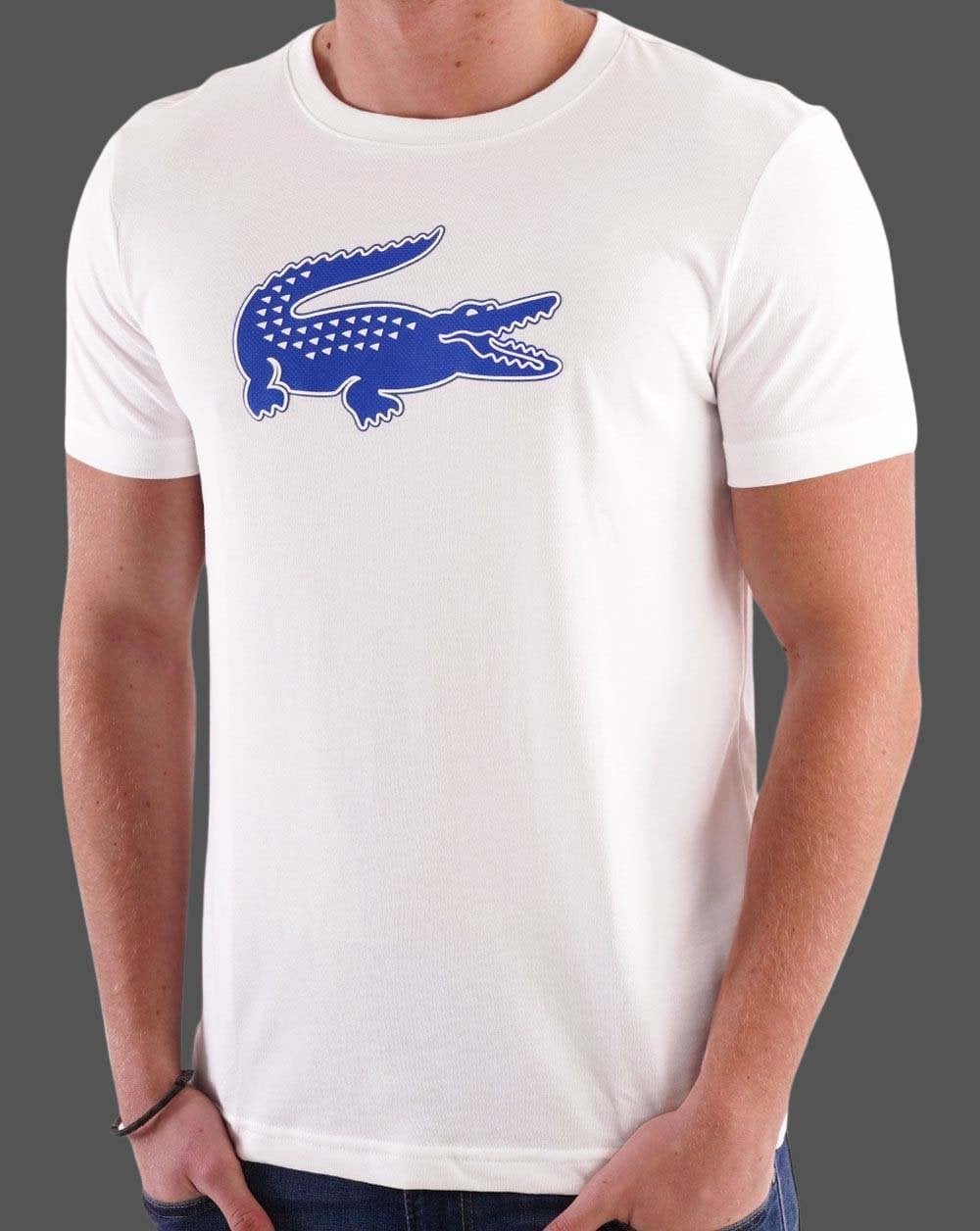 Lacoste Sport Logo T-Shirt Weiß/Blau