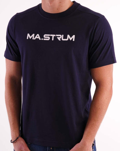 Ma.strum T-Shirt mit Brustprint, Tintenblau