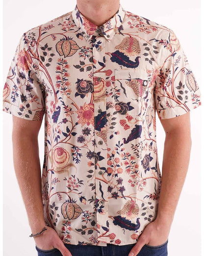 Pretty Green Larman Kurzarmhemd Stein