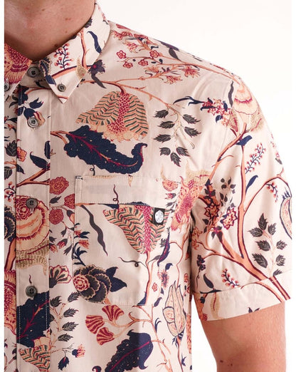 Pretty Green Larman Kurzarmhemd Stein