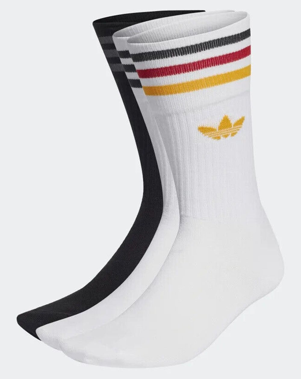 Adidas Originals Solid Crew Socken 3 Paar Weiß/Schwarz/Gold
