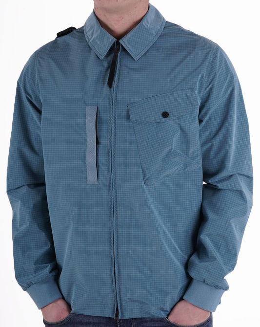 Ma.Strum Ma.strum Nylon Grid Overshirt Seeblau