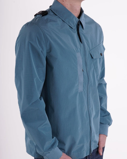 Ma.Strum Ma.strum Nylon Grid Overshirt Seeblau