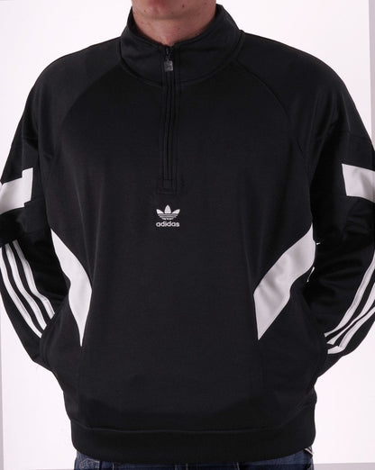 Adidas Originals – Rekive – Schwarzes Sweatshirt mit halbem Reißverschluss