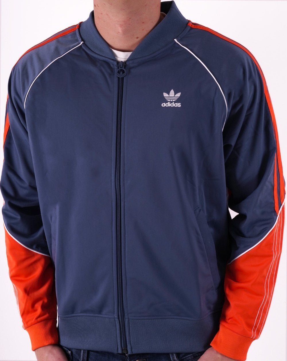 Adidas Originals Tricot Superstar Trainingsjacke Stahl/Orange/Weiß