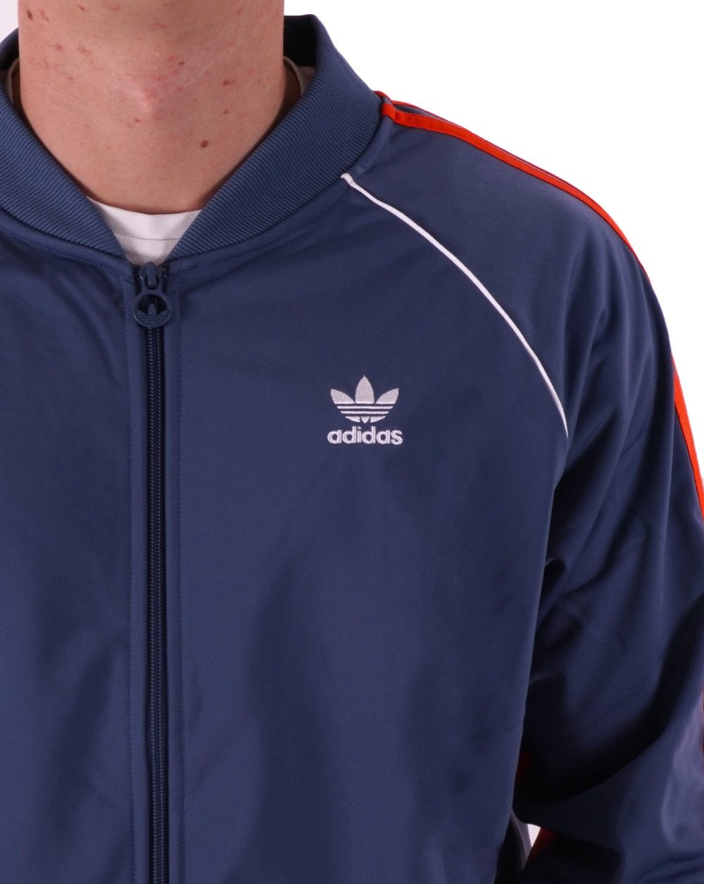 Adidas Originals Tricot Superstar Trainingsjacke Stahl/Orange/Weiß