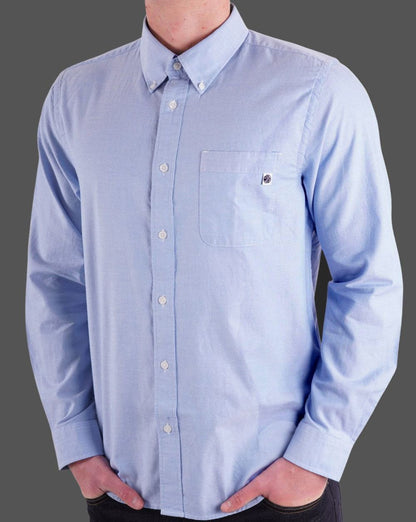 Pretty Green Oxford Langarmhemd Blau