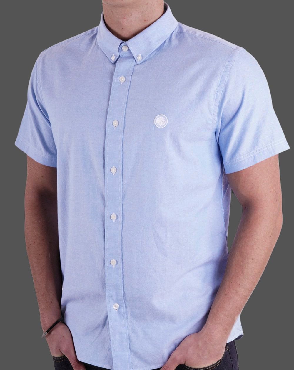 Pretty Green Oxford Kurzarmhemd Blau