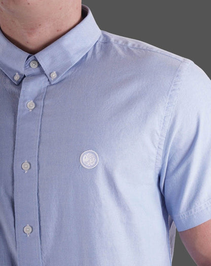 Pretty Green Oxford Kurzarmhemd Blau