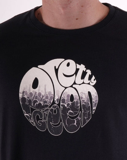 Pretty Green Crowd Logo T-Shirt Schwarz