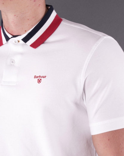 Barbour Hawkeswater Tipped Polo Weiß/Rot/Blau