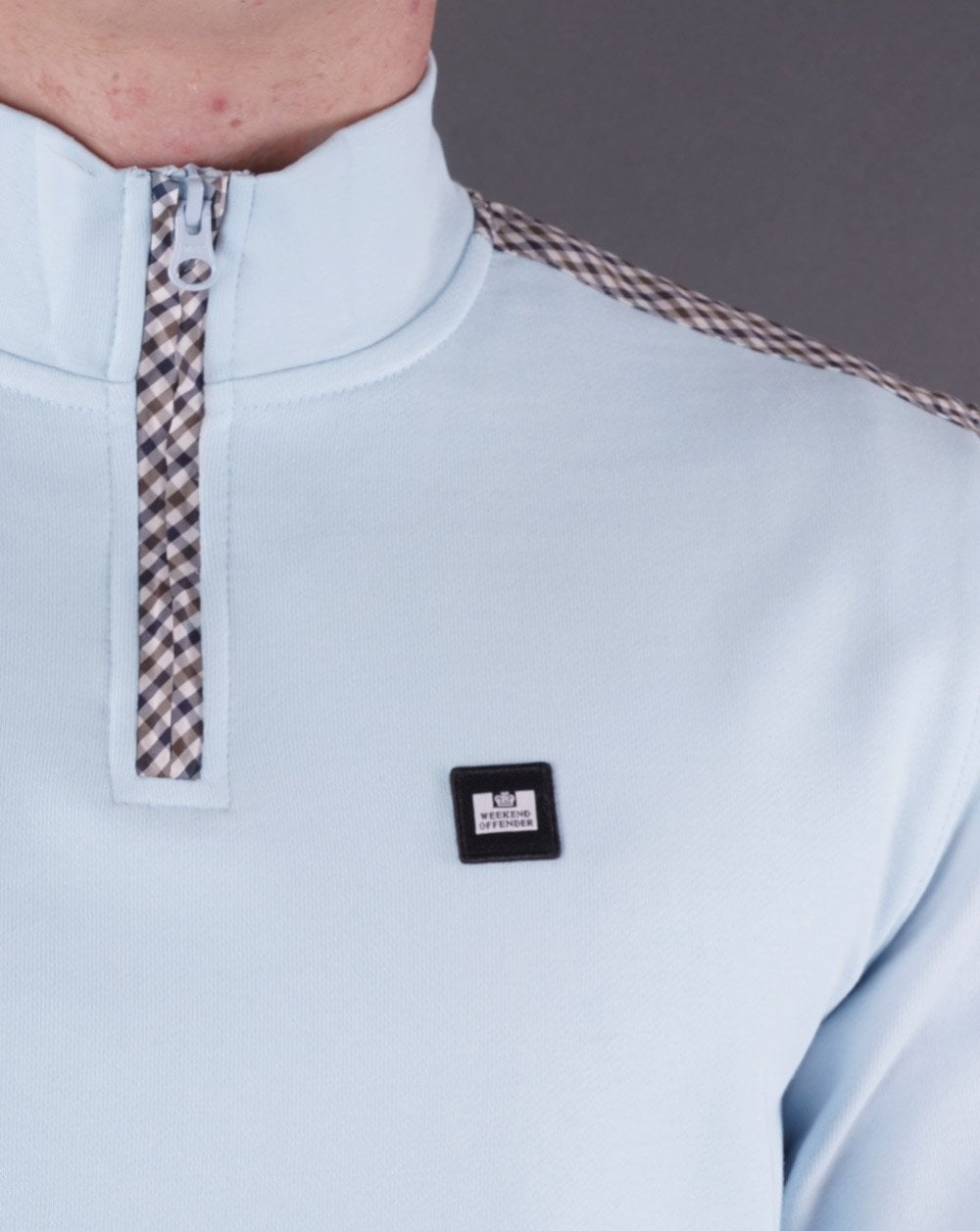 Weekend Offender Sweatshirt mit Viertelreißverschluss, Himmelblau