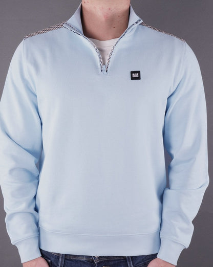 Weekend Offender Sweatshirt mit Viertelreißverschluss, Himmelblau