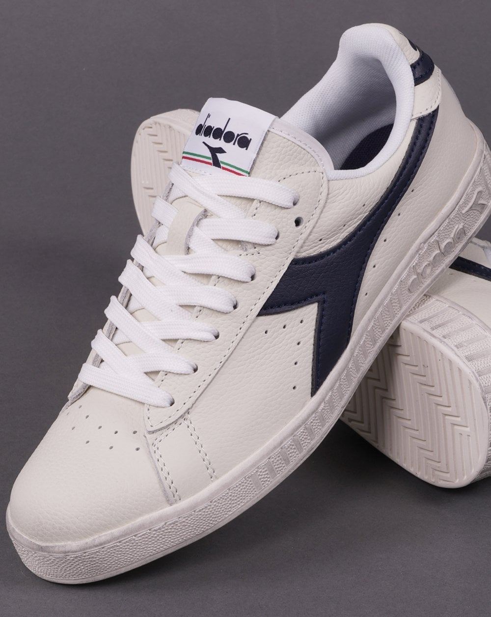 Diadora Game L Low Waxed Sneaker Weiß/Marineblau