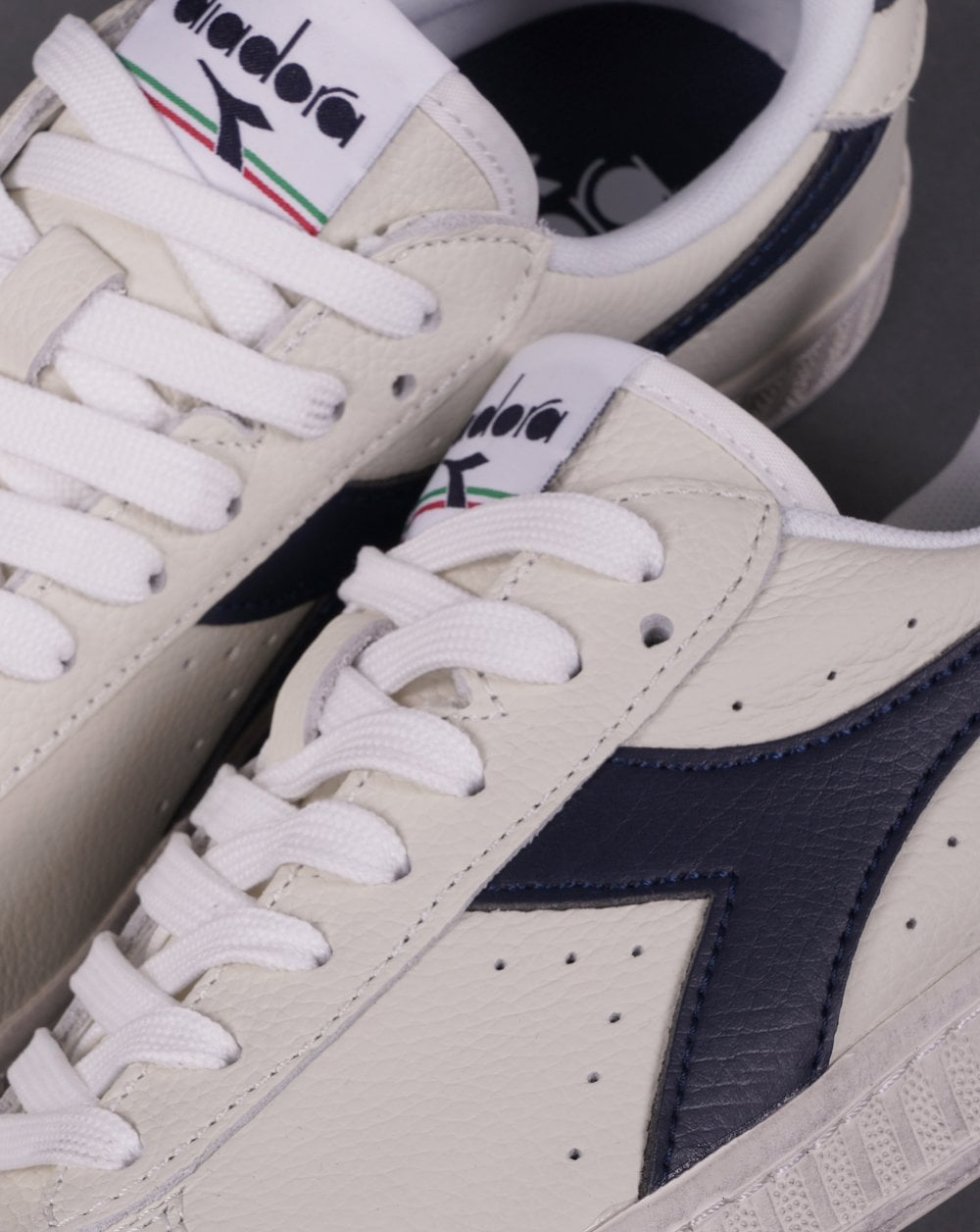 Diadora Game L Low Waxed Sneaker Weiß/Marineblau