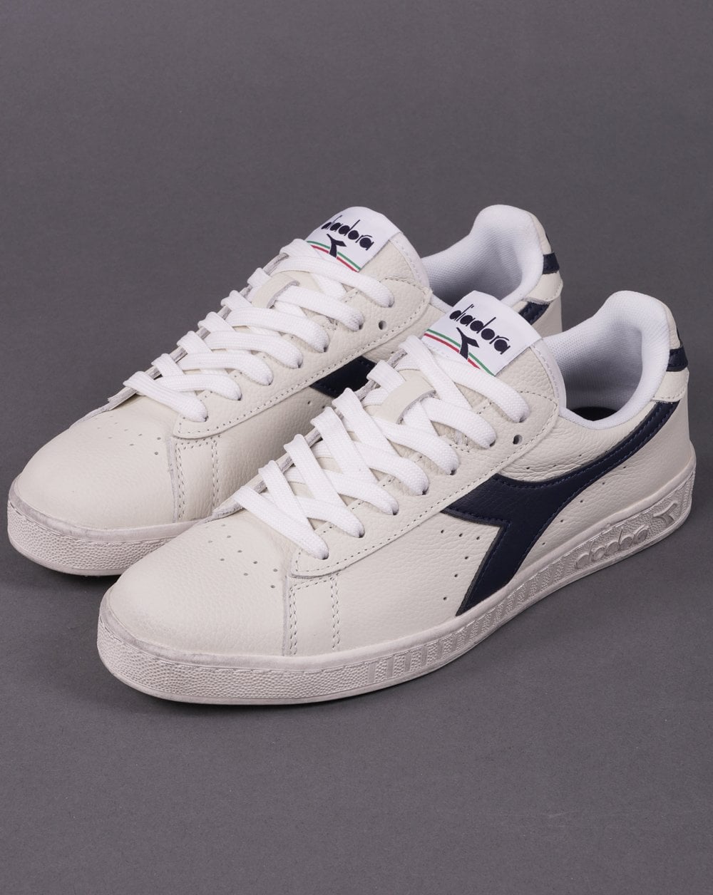 Diadora Game L Low Waxed Sneaker Weiß/Marineblau