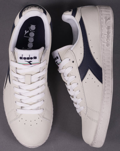 Diadora Game L Low Waxed Sneaker Weiß/Marineblau