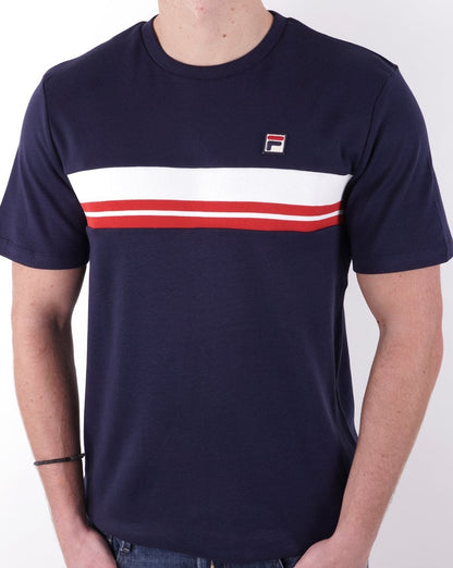 Fila Vintage Cooper T-Shirt Marineblau/Weiß/Rot
