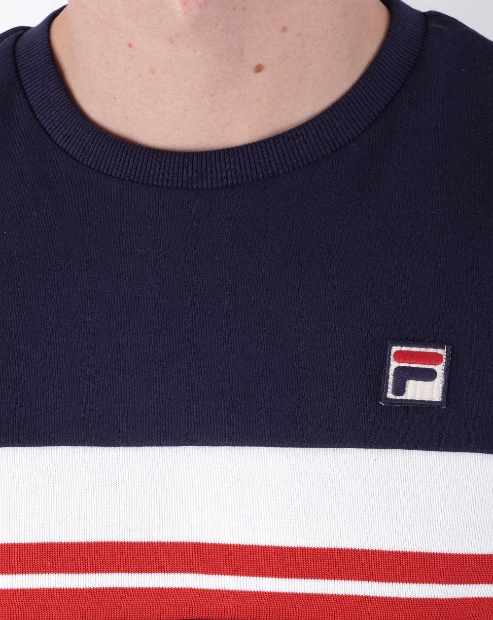 Fila Vintage Cooper T-Shirt Marineblau/Weiß/Rot