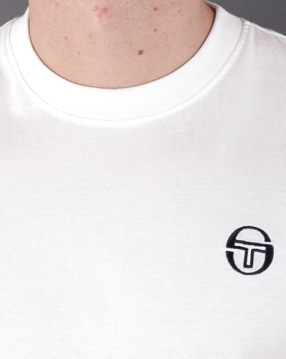 Sergio Tacchini 2-Streifen-T-Shirt Weiß/Marineblau