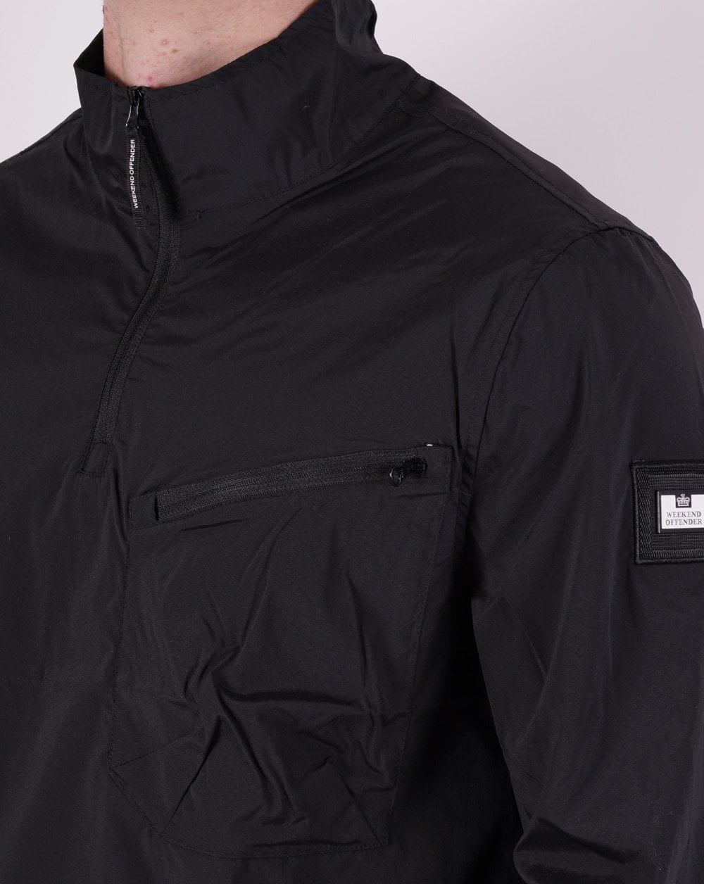 Weekend Offender Nunez 1/4 Zip Top Schwarz