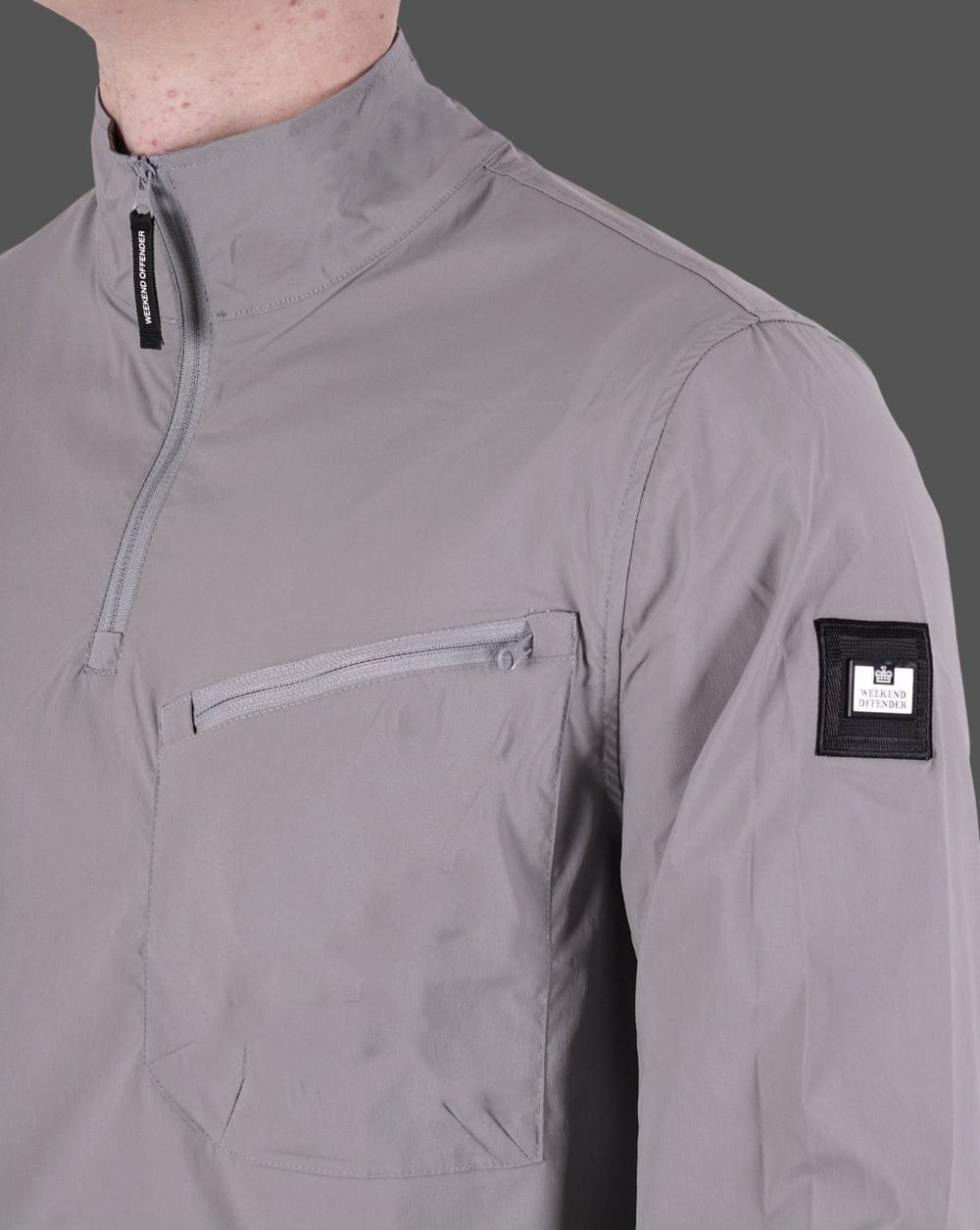 Weekend Offender Nunez 1/4 Zip Top Rauchgrau