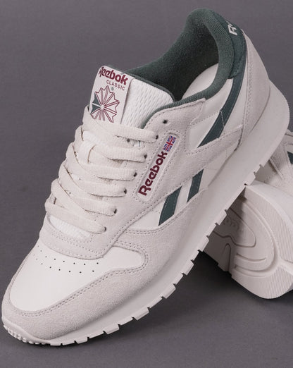 Reebok Classic Leather Sneakers Kreideweiß/Dunkelgrün