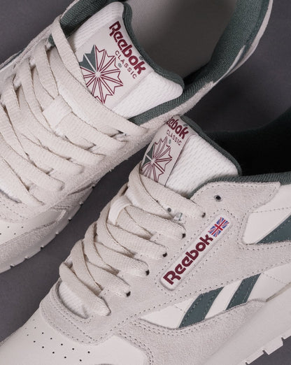 Reebok Classic Leather Sneakers Kreideweiß/Dunkelgrün