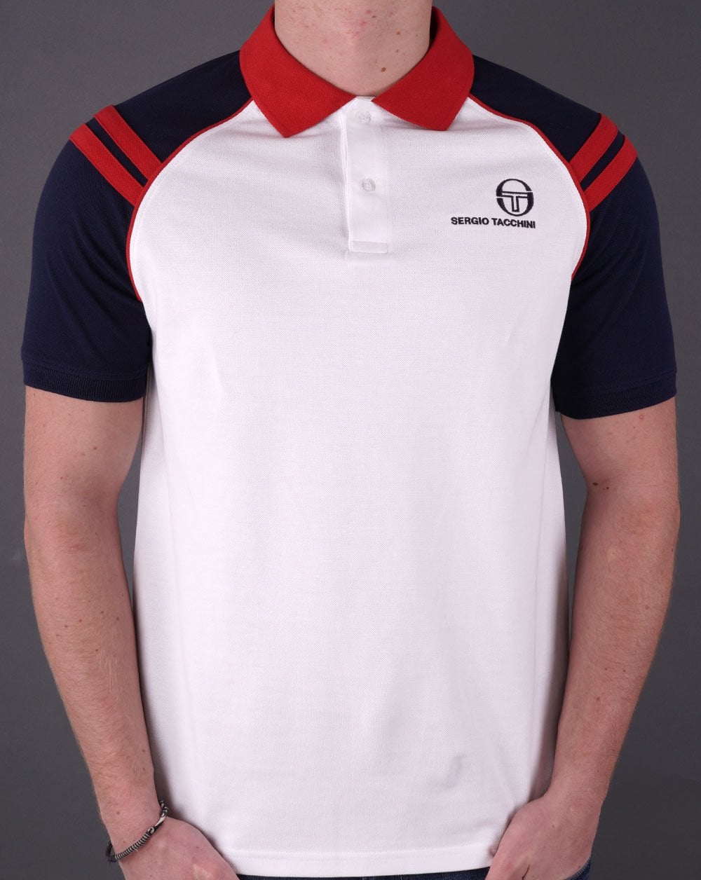 Sergio Tacchini Cortona Poloshirt Weiß/Marineblau