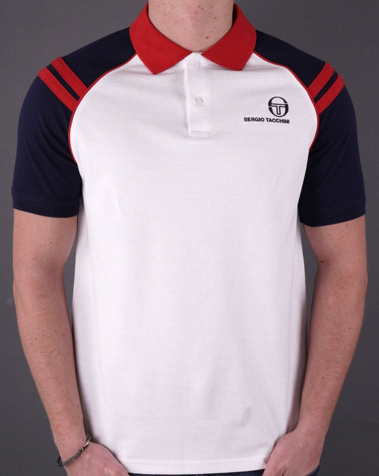 Sergio Tacchini Sergio Tacchini Cortona Poloshirt Weiß/Marineblau