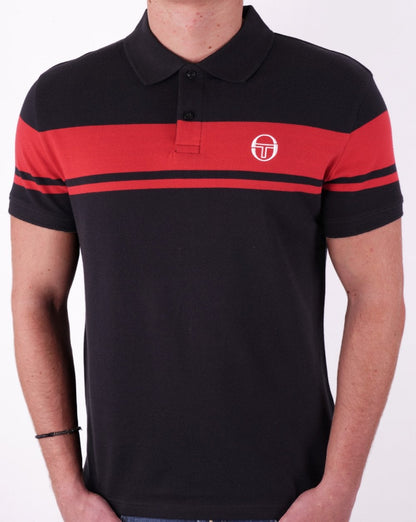 Sergio Tacchini Young Line Poloshirt Schwarz/Dunkelrot