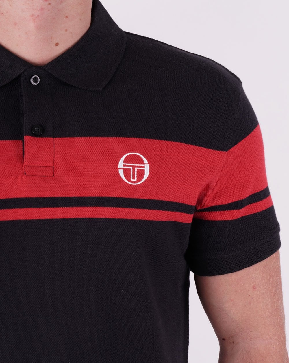 Sergio Tacchini Young Line Poloshirt Schwarz/Dunkelrot