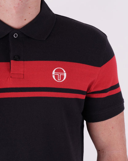 Sergio Tacchini Young Line Poloshirt Schwarz/Dunkelrot