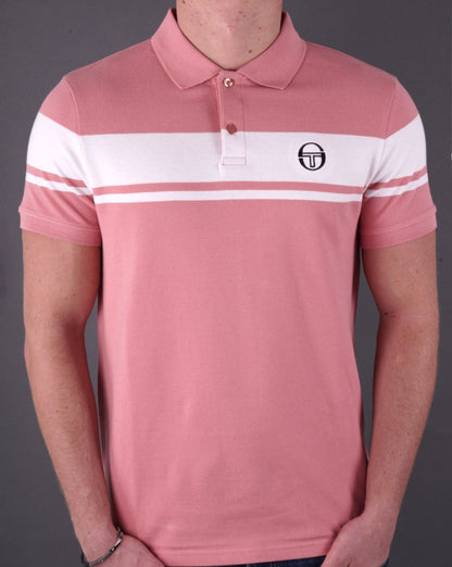 Sergio Tacchini Young Line Poloshirt Dunkelrosa/Weiß