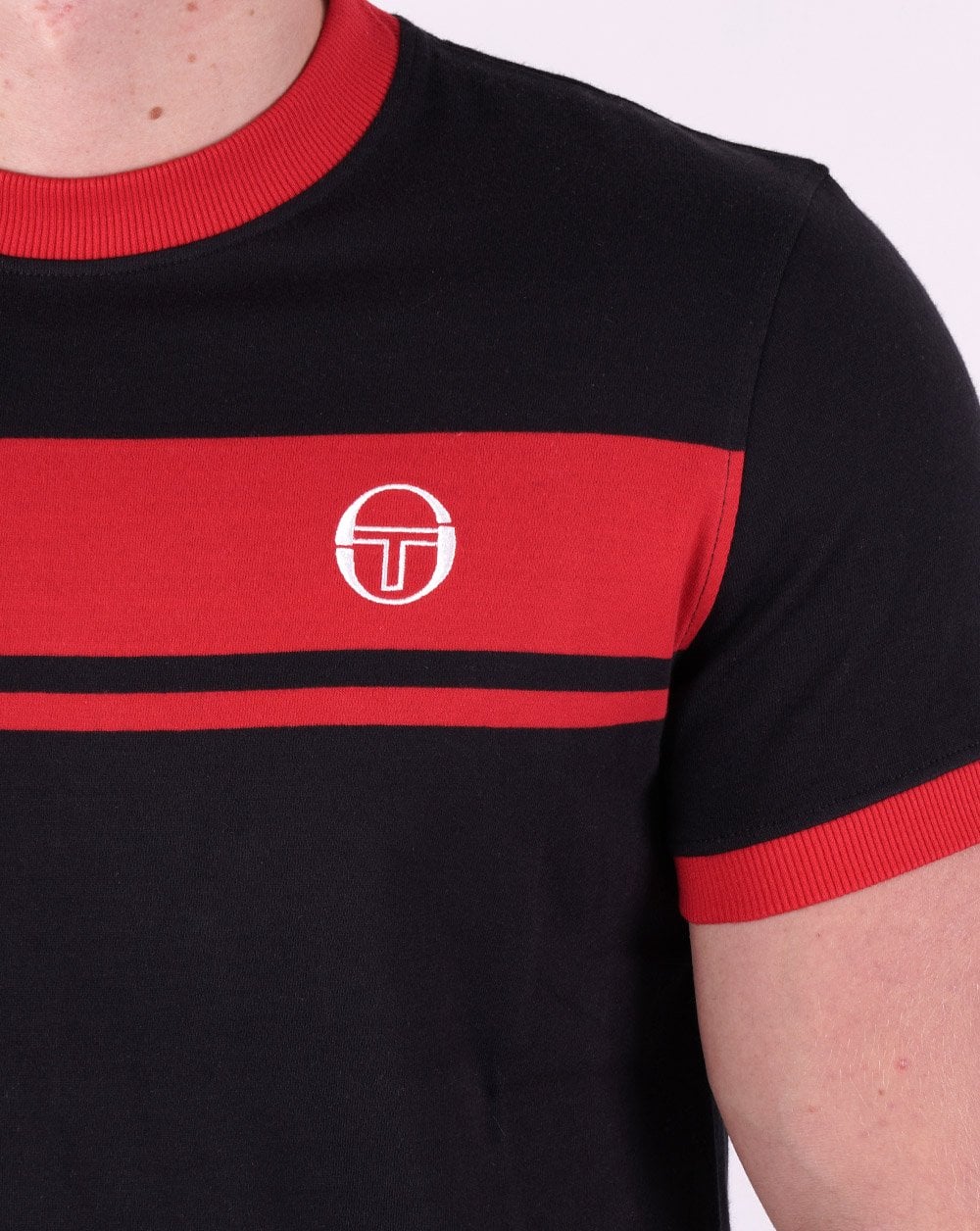 Sergio Tacchini Masters T-Shirt Schwarz/Dunkelrot