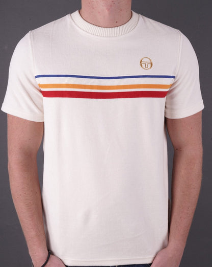 Sergio Tacchini Velours-T-Shirt Gardenia