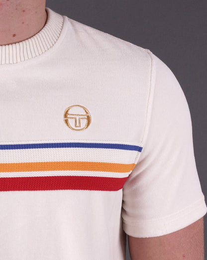 Sergio Tacchini Velours-T-Shirt Gardenia