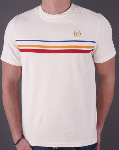 Sergio Tacchini Velours-T-Shirt Gardenia