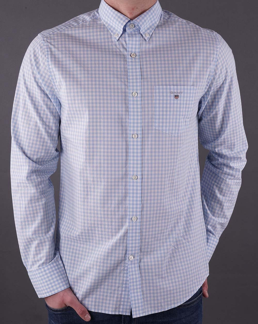 Gant Broadcloth Gingham Hemd Capri Blau