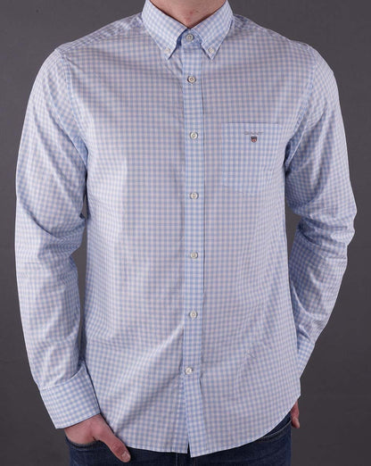 Gant Broadcloth Gingham Hemd Capri Blau