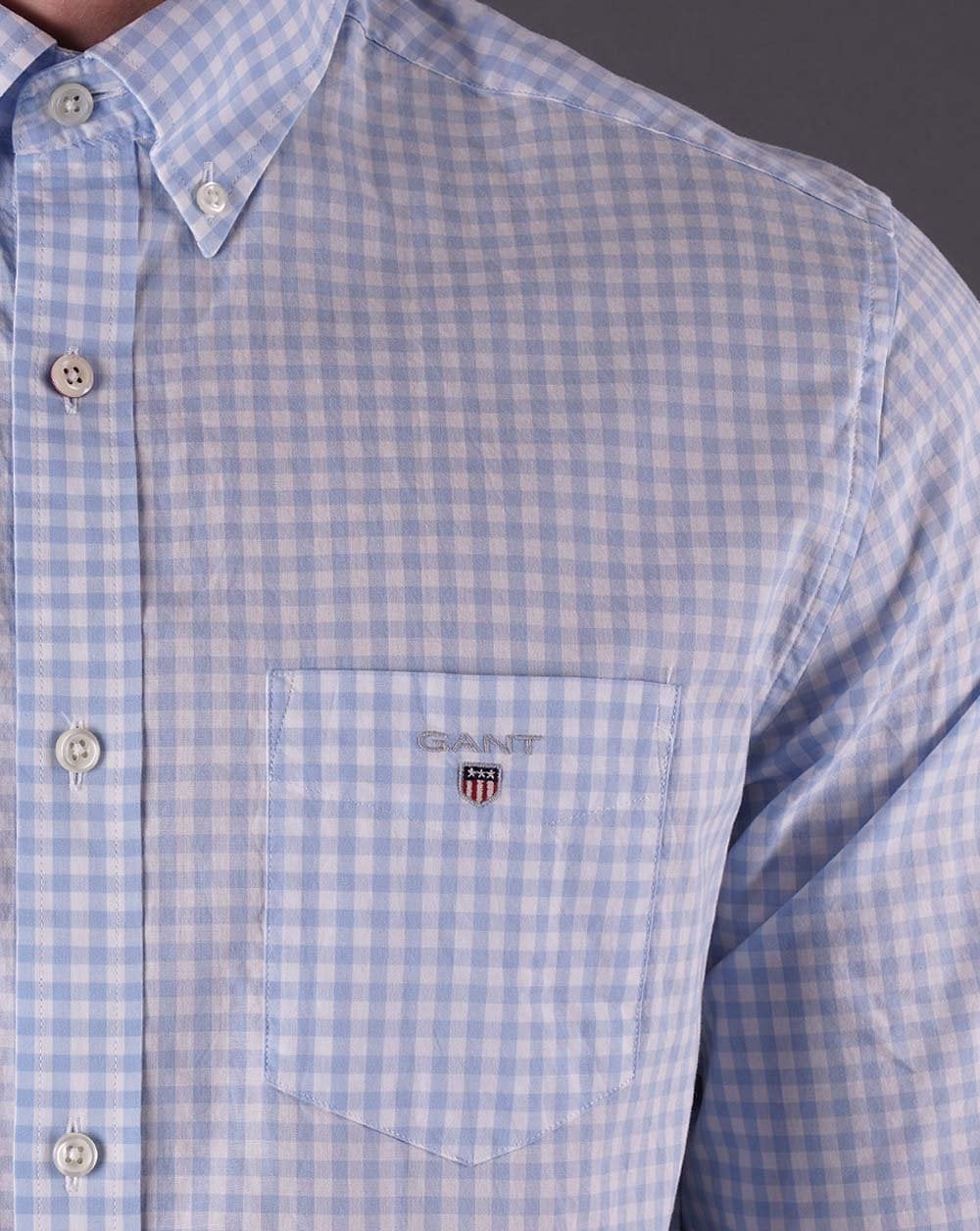 Gant Broadcloth Gingham Hemd Capri Blau
