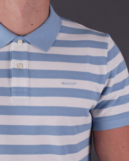 Gant Multi Stripe Piqué-Poloshirt Weiß/Himmelblau