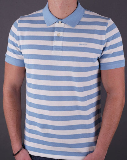 Gant Multi Stripe Piqué-Poloshirt Weiß/Himmelblau