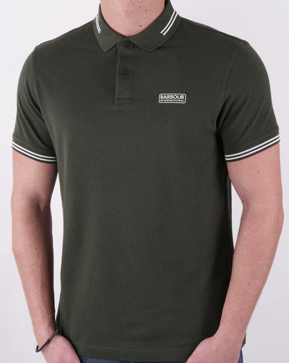 Barbour International Essential Tipped Polo Waldgrün