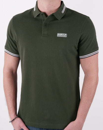 Barbour International Essential Tipped Polo Waldgrün