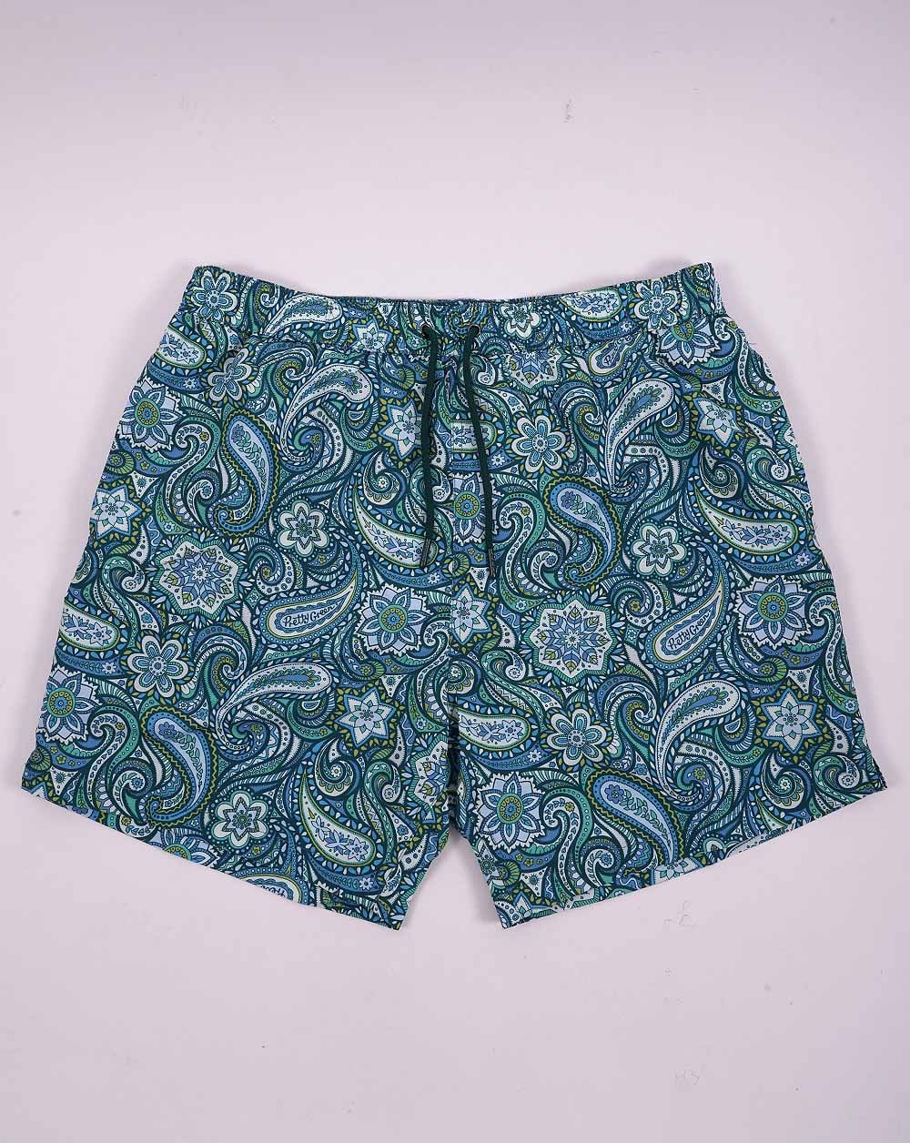 Pretty Green Itchycoo Paisley Badeshorts Grün